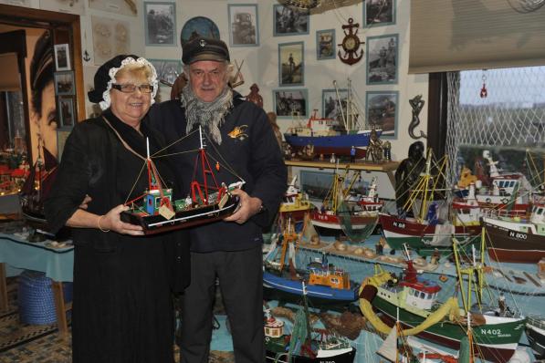 Francine Dalle en Charles Beuckels in het Visserijmuseum.©Isabelle Vanhassel IV