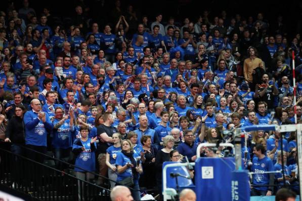 Vorig jaar reisde de blauwe armada nog mee naar Antwerpen om Knack Roeselare naar een vijfde bekerwinst op rij te schreeuwen. Dit jaar zal er niet in het Sportpaleis, maar in de Lotto Arena gespeeld worden. En dit keer zonder de vocale steun van de vele fans.©VDB / Bart Vandenbroucke VDB