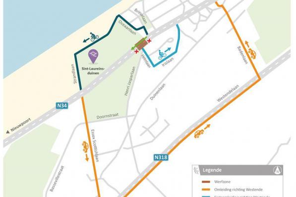 AWV voorziet in een omleiding.© Beeld AWV