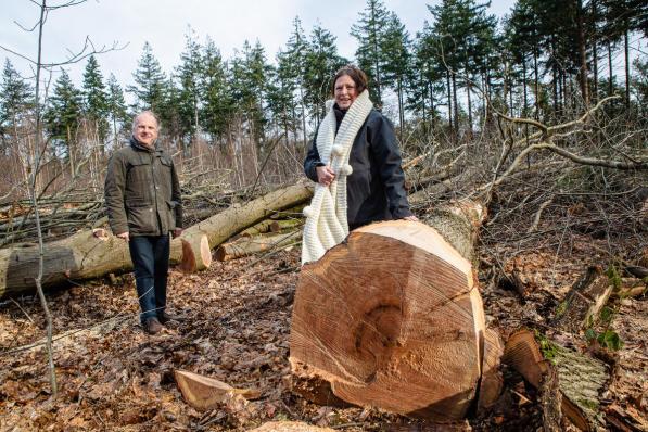 Anne Braet en Ivan De Clerck van de vzw Bescherm Bomen en Natuur in het Ryckeveldebos.©Davy Coghe Davy Coghe