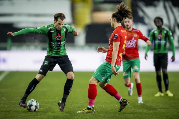 Olivier Deman lag met zijn doelpunt tegen KV Oostende in de beker aan de basis van de kwalificatie voor de volgende ronde. (foto Belga)© BELGA