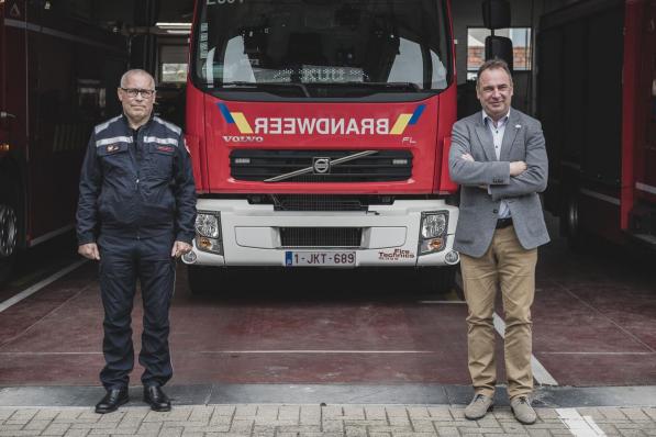 Piet Beirlaen en Francis Benoit stelden maandag de Fluvia-cijfers voor 2020 voor: opvallend minder branden en ongevallen, opvallend veel ziekenhuisritten.© Olaf Verhaeghe