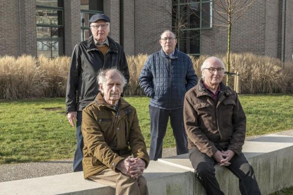 Marc Maddens, Ronald Kimpe, Roeland Versavel en Michel Ledeine van de Roeselaarse KVBP.© (Foto Stefaan Beel)