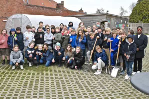 De leerlingen van vrije basischool De Horizon.