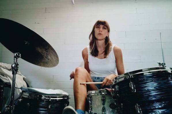 Anke Verslype aan het drumstel.© gf