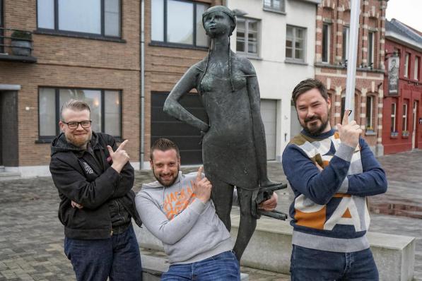 Vlnr: Andy, Michaël, Tineke van Heule en Olivier. (foto CLL)