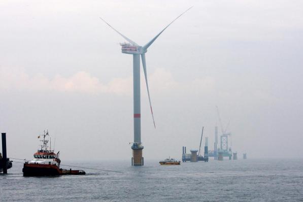 Onder meer het heien van palen voor de windmolens veroorzaakt onderwatergeluiden.© BELGA