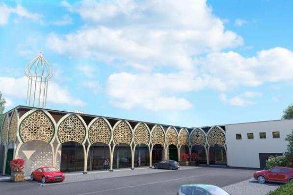 De nieuwe moskee zou er zo uit zien als alles volgens plan verloopt.© gf