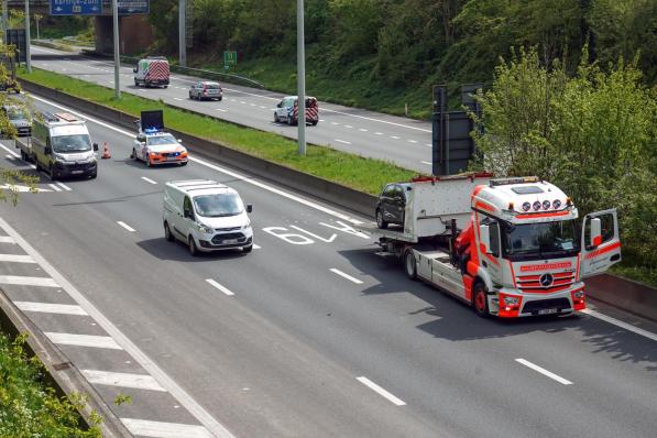 Eén van de rijstroken was een tijdlang afgesloten.© CLL