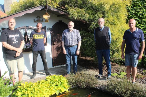 Het herdenkingscomité van het Masolum met Yves Durnez, Bjorn Rivière, Yves Dupont, Hendrik Rivière en Gilbert Pauwels. (foto WO)©wilfried Ossieur