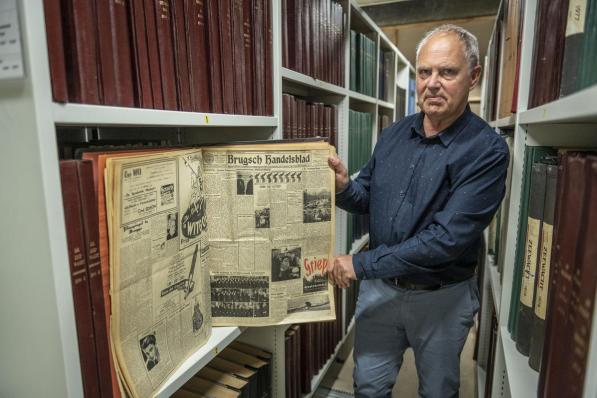 Levend redactiegeheugen Jos Remaut is gefascineerd door de geschiedenis van onze krant(en). (foto Stefaan Beel)© Stefaan Beel