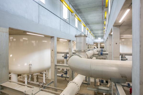Het waterproductiecentrum De Blankaart krijgt een nieuw nabehandelingssysteem.© De Watergroep