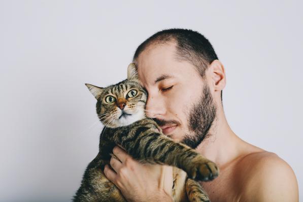 homme à chats