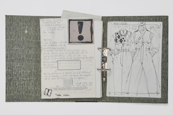 Ring binder containing hand-embellished facsimile sketches, Autumn-Winter 1989-90 ©GeorgeMavrikos