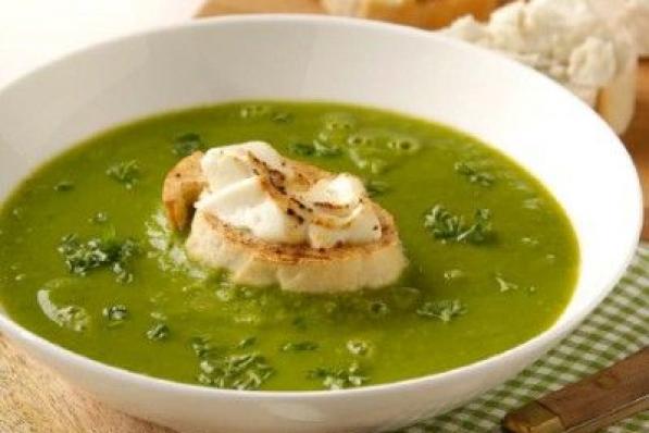soupe petits pois crostini