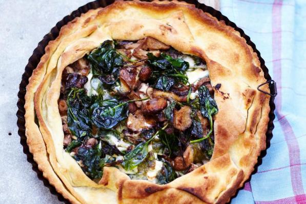 tourte champignons epinards