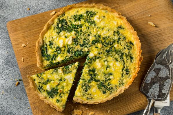 quiche met spinazie en artisjok