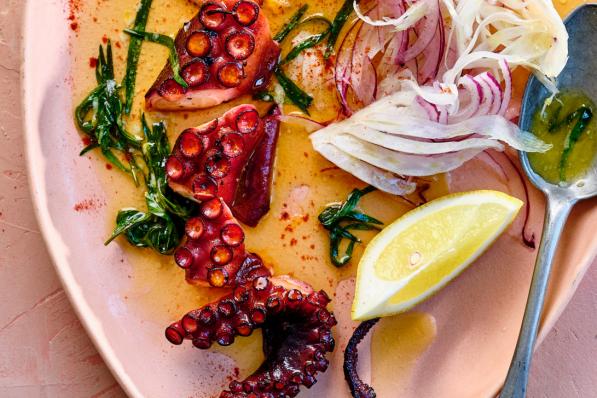 pulpo met citroendragonboter