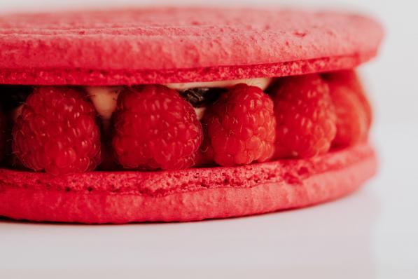 macaron vanille frambozen