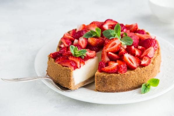 desserts met aardbeien.