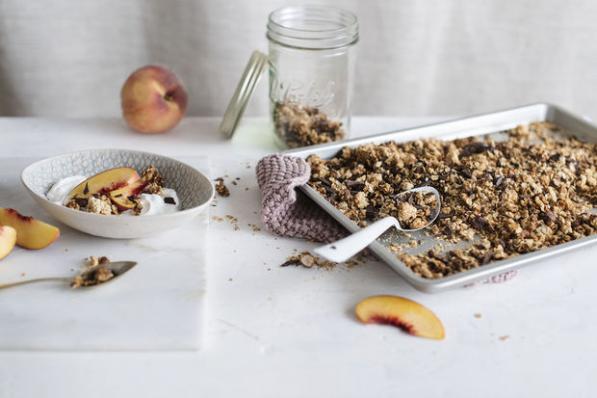 Homemade cruesli met chocolade