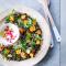 Lauwe pompoensalade met linzen (4 pers. – 25 min. + 30 min. in de oven)