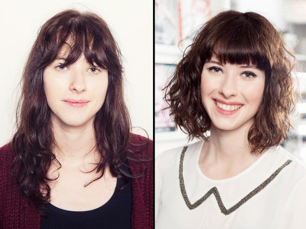 voor en na relooking kapsel make-up