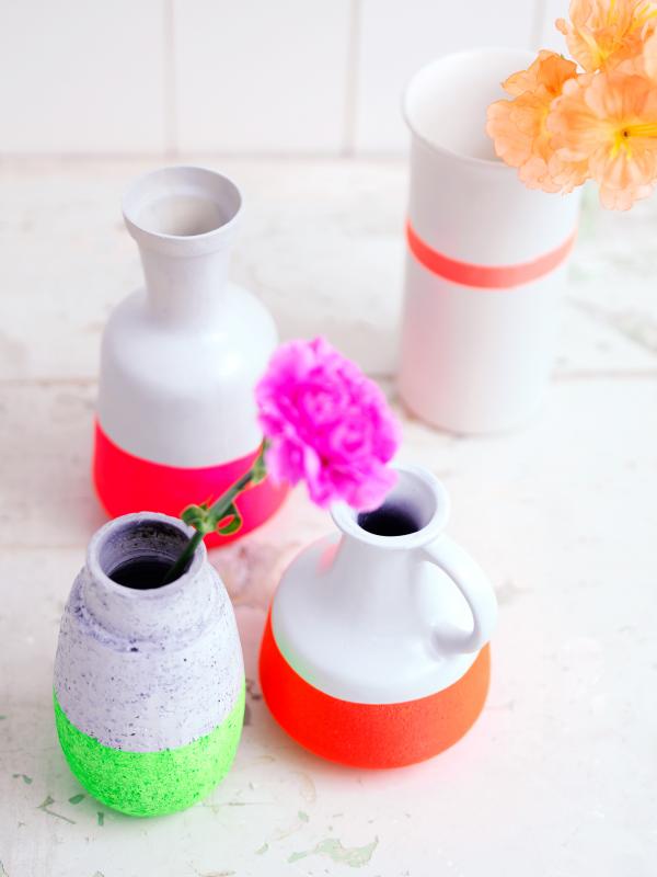 Création Vases colorés