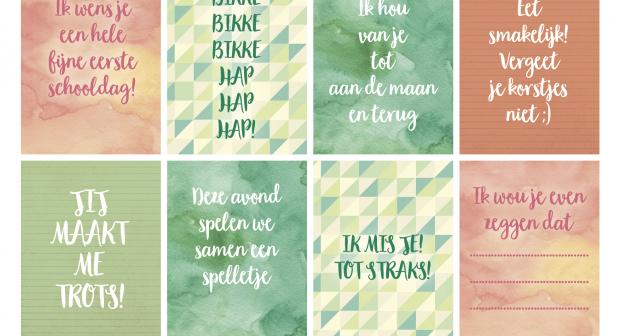 Download hier de leukste brooddoosbriefjes voor je kinderen