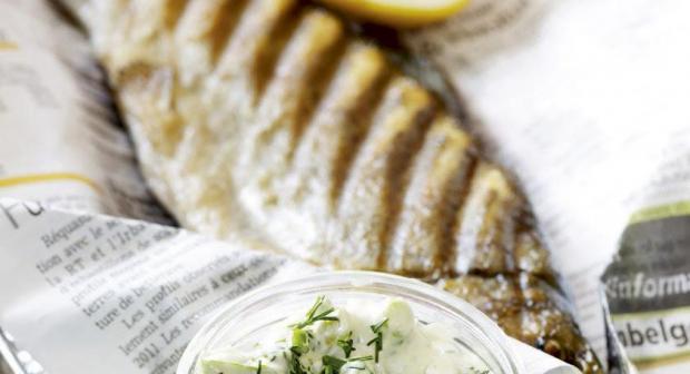 5x forel op de barbecue