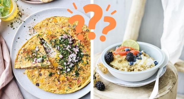 Wat is het voedzaamste ontbijt: een omelet of havermout?