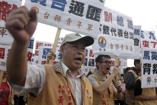 Protest In Taiwan Tegen Ontmoeting Met Chinese Leider