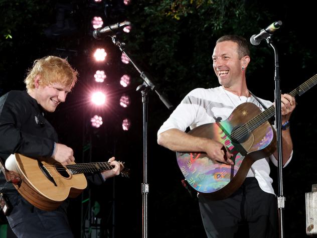 Ed Sheeran et Chris Martin au Global Citizen Festival