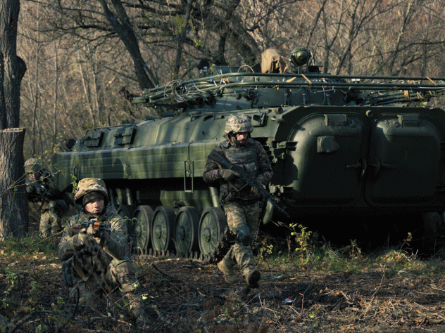 Oekraïense soldaten in Zaporizhzhia op woensdag.