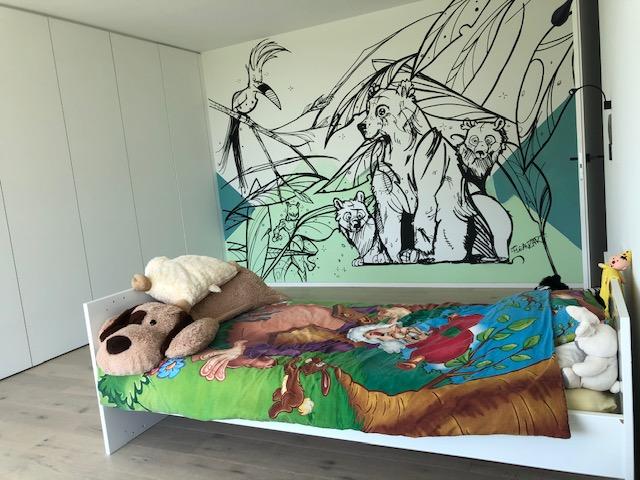 muurtekening muurschildering decoratie kinderkamer