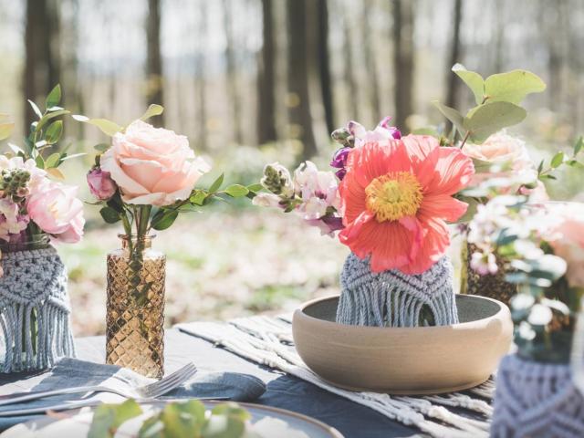 Créations florales de Tantine et macramé de la Bohèmerie à découvrir au Spring pop-up à Nivelles le 10 et 11 mai