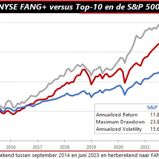 Top 10-aandelen versus de FANG+aandelen