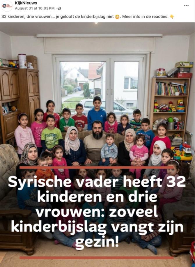 Factcheck: virale post over Syrisch gezin met 32 kinderen blijkt ...