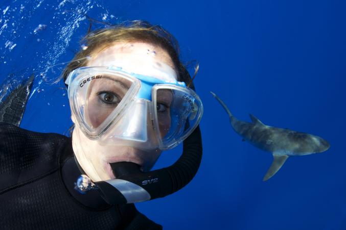 Selfie sous l'eau