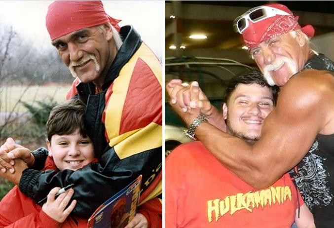 Un garçon avec Hulk Hogan