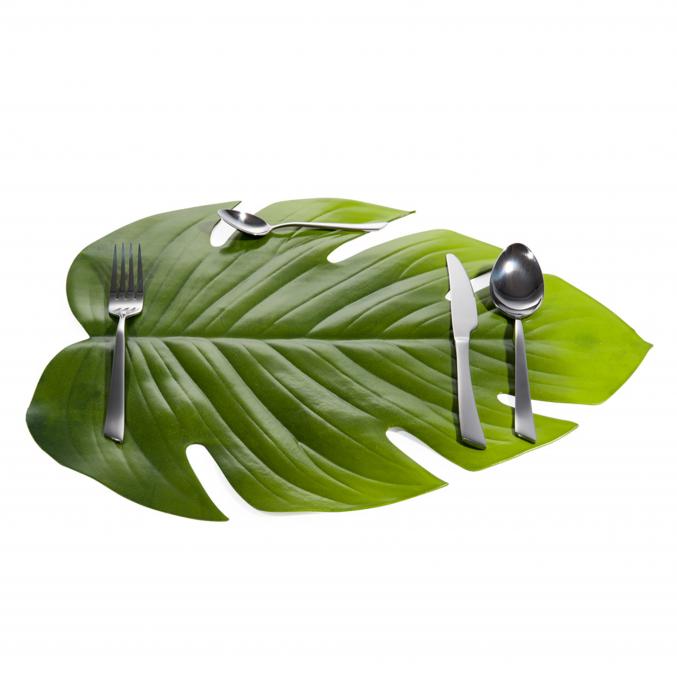 Set de table en forme de feuille