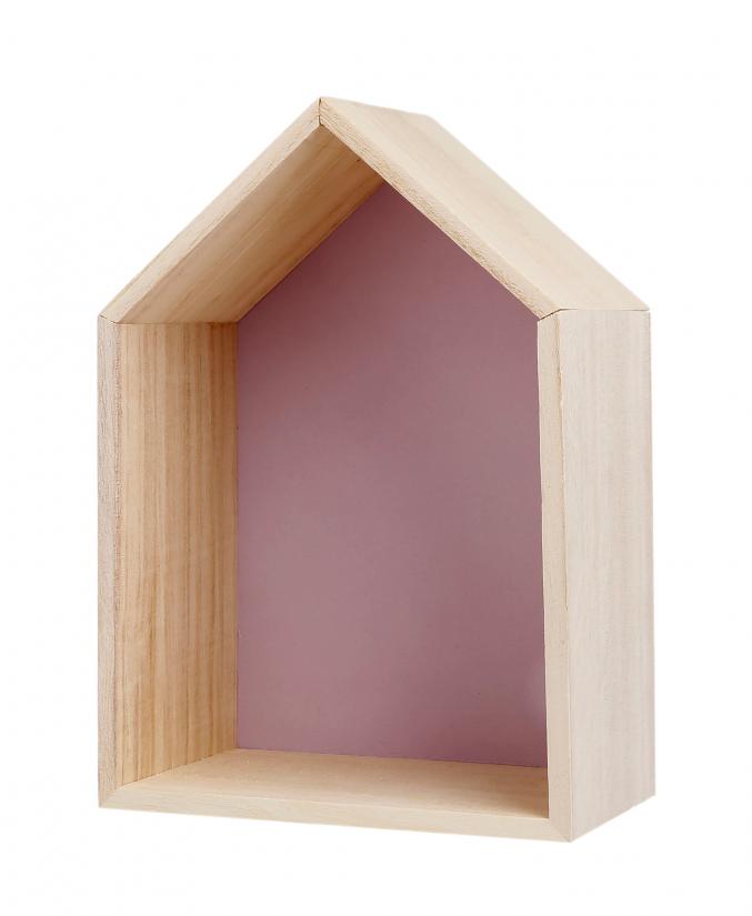 Etagère en bois en forme de maisonnette, 26 x 18 cm, 6,99 €, Casa.