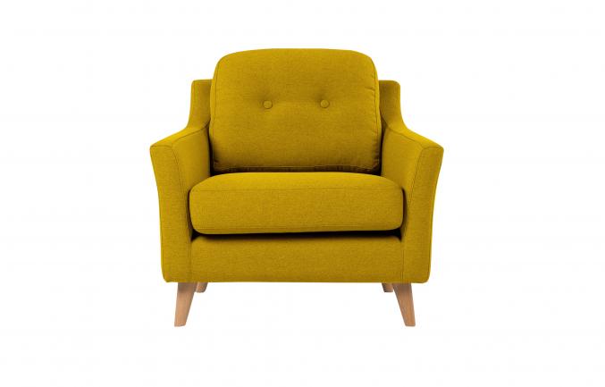 Fauteuil jaune moutarde «Rufus», 349 €, Made.