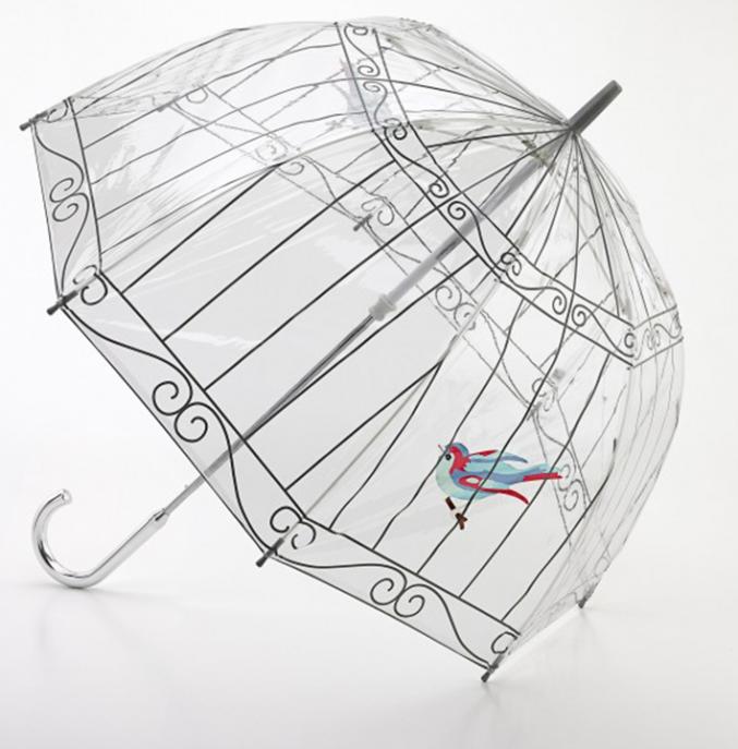 Parapluie cloche «Birdcage », 45 €, Lulu Guiness pour Fulton