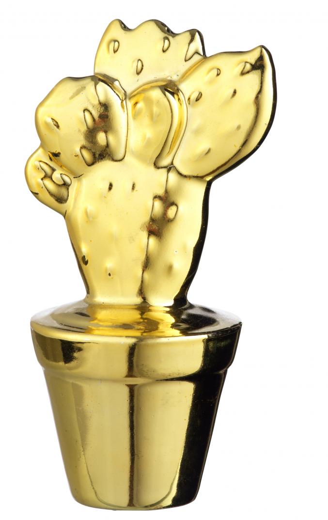 Cactus en porcelaine dorée, h 10 cm, 6,20 €, Madam Stoltz.