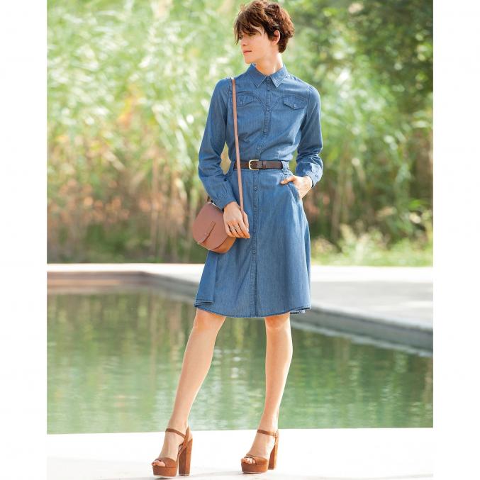 Robe chemisier, 59,99 €, Soft Grey de La Redoute.