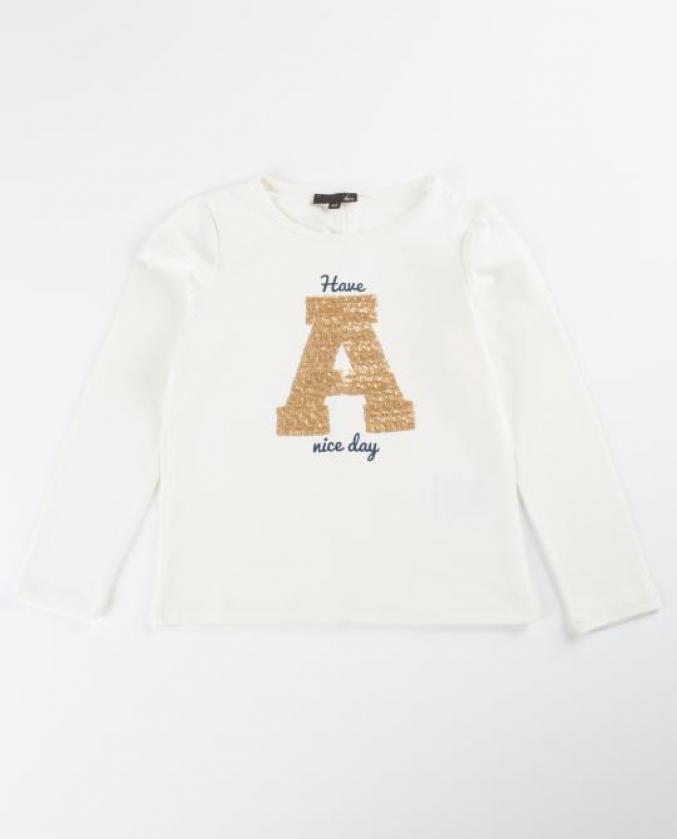 T-shirt crème à longues manches - 14,90€
