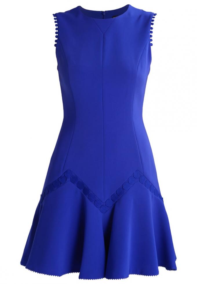 Felblauwe jurk