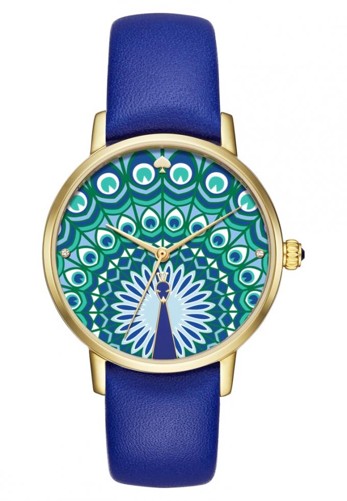 Koninklijk blauw: horloge met pauw