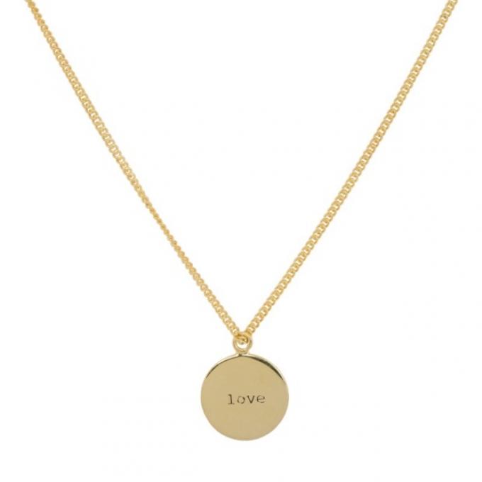 Amy coin ketting love - silver goldplated